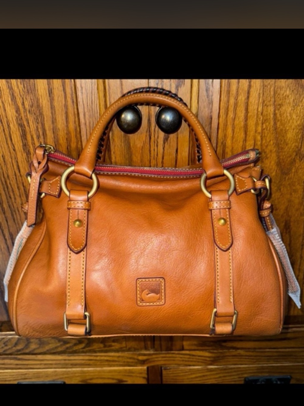 Dooney & Bourke Cognac Florentine satchel  Brass Hardware Regular size